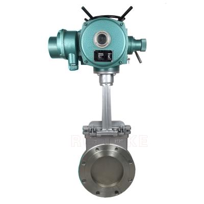 China PZ973F/W-10P General Counter-clip Stainless Steel CF8 CF3 CF8M CF3M Electric Knife Gate Valve for sale