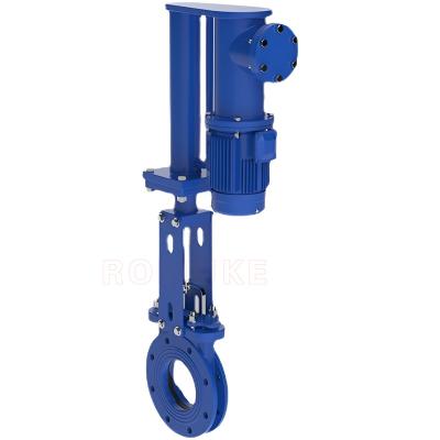 China PZ273H-10C General Counter-clip Carbon Steel WCB Electrohydraulic Knife Gate Valve for sale