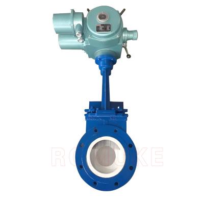 China General Type PZ973TC-10C Carbon Steel WCB Electric Thin Ceramic Wafer Type Slag Mud Valve for sale