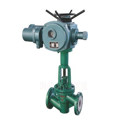 China General Standard J941F46-16C GB Carbon Steel WCB PTFE Jacketed Flange Electric Globe Valve for sale