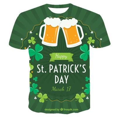 China QUICK DRY St Patrick's Day Printed 3D T-shirt for Men and Women Irish National Day 3D T-Shirt for Couples Short Sleeve for sale