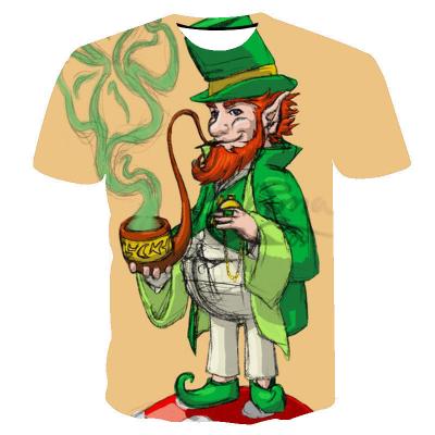 China Anti-wrinkle St. Patrick's Day Holiday Sweatshirt Digital 3D Printed Women's Mesh Youth Casual T-shirt for sale