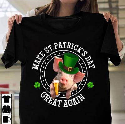 China 2022 Anti-wrinkle Stock New St. Patrick's Day Printed Crew Neck T-shirt for sale