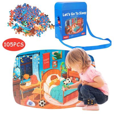 China Direct eco-friendly material factory let us go to sleep baby Art Story Puzzles Toys Shoulder bag puzzles colorful and comfortable for sale