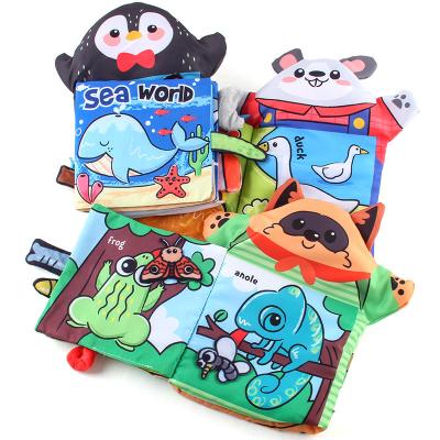 China Amazon 3DTwo Enlightenment Science Teaching Baby Cloth Book Baby Hand Soft Tear Not Broken In A Cloth Book Scrap Tale for sale