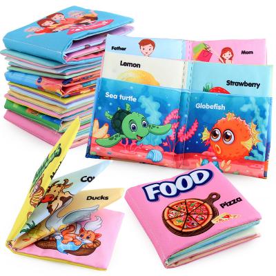 China Soft Tissue Infant Book Hand Tear Rott Free Early Education Science Teach Children Palm Cognitive English Cloth Book for sale