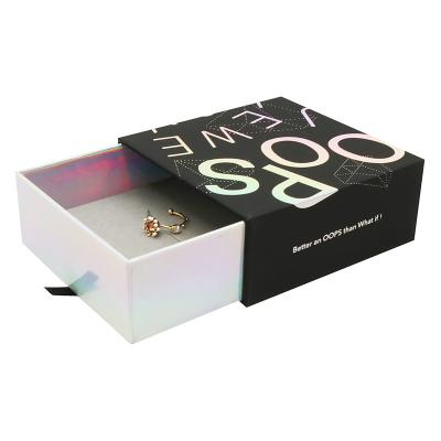 China Handmade Rainbow Dazzle Jewelry Paper Box With Custom Logo for sale