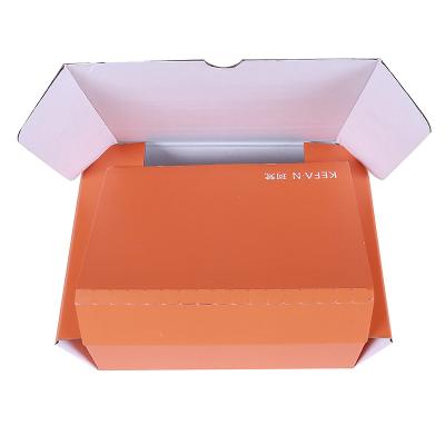 China Orange Logo Corrugated Cardboard Paper Custom Handmade Packaging Tuck End Box Mailer Postal Shipping for sale