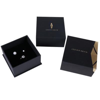 China 3 in-1 Gift Box RTS Paper Box Handmade Black Bronzed Luxury Flip Magnet Paper Box for sale