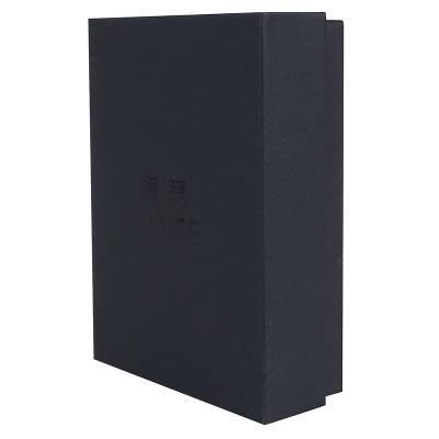 China Wholesale Custom Handmade Cardboard Gift Black Hard Cover and Plain Paper Box Set with Logo in UV for sale