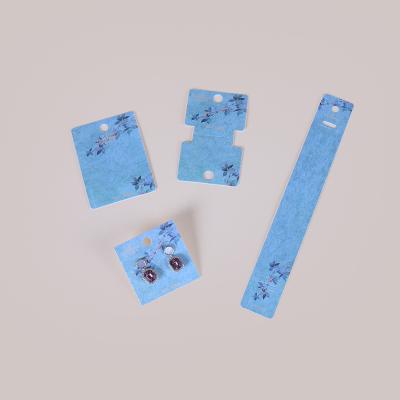 China Blue Necklace Recyclable Card CMYK Earring Cards Hand Catenary Card for sale