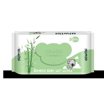 China Household Organic Bamboo Disposable Bamboo Wet Wipes Bamboo Biodegradable Hygiene Baby Butt Wipe Soft Bags for sale