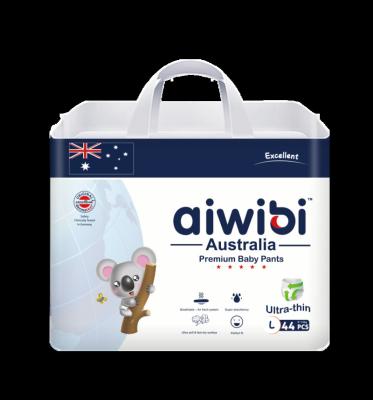 China AIWIBI Famous Brand Baby Soft Care Clothlike Baby Diapers Printed Breathable Disposable Pants for sale