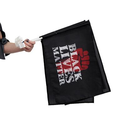 China Custom Hand Flag With Plastic Polyester Cheap Blank Poles Sublimation Printed Custom Black Lives Matter Car Flag With Plastic Pole for sale