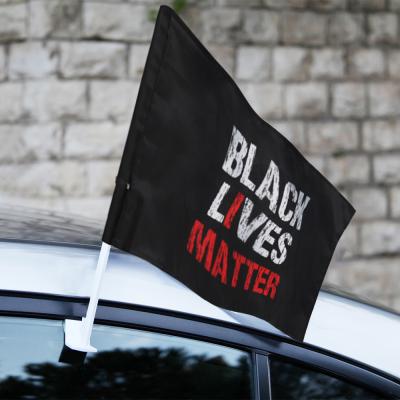 China Custom Hand Flag With Plastic Cheap Plastic Printing Polyester Poles Custom Black Lives Matter Car Flag With Plastic Pole for sale