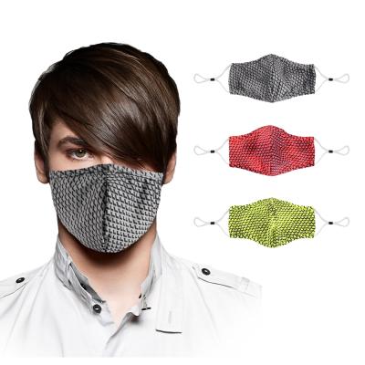 China Custom Designed Reusable Eco-Friendly Elastic Skincare Quality Fashion Cotton Washable Earloop Face Mask With Filter Pocket for sale