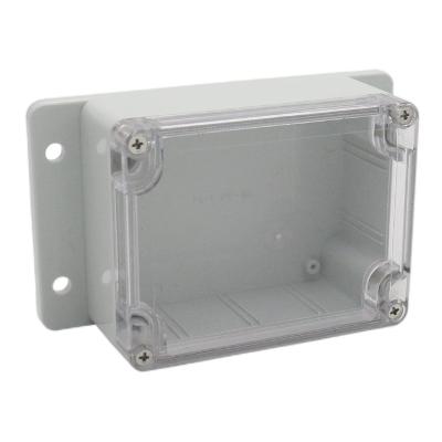 China 115*88*47mm ABS Transparent Cover Outdoor Waterproof Box With Outdoor Electrical Ears IP66 Junction Box 4 Screws for sale