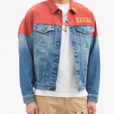 China Custom Breathable Logo Denim Fashion Jackets Men's Breathable Patch Washed Work Cotton Shorts Jacket for sale