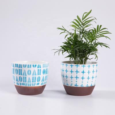 China Modern Wholesale Plants Pot 6 Inch Custom Design Ceramic Decorative Pattern Bonsai Flower Planter For Garden for sale