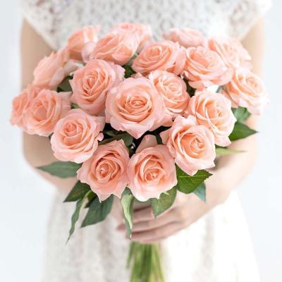 China Real Touch Wedding Decoration Silk Flowers Artificial Eternal Rose Bunches For Wedding Home Decoration for sale