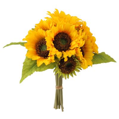 China Decoration artificial sunflower silk flower bouquet for wedding party garden decoration high quality simulation flowers for sale