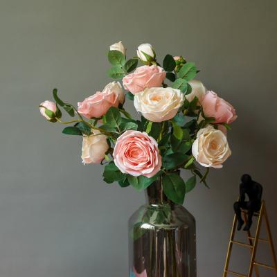 China Artificial Rose Peony Flower Single Stem Decoration for Wedding Artificial Flower Bouquet with High Quality for sale