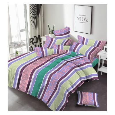 China Customized Striped Pattern Tear-Resistant 100%Polyester Disperse Print Bed Sheet Fabric for sale