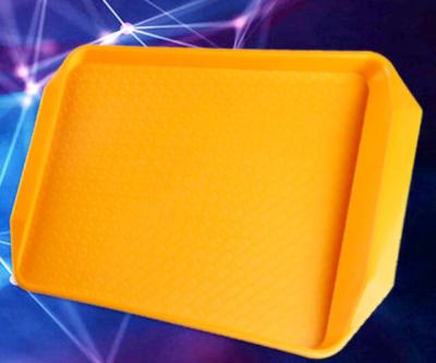 China Rectangular Resistant Thick Non-slip Color Binaural Plastic Restaurant Tray Restaurant Drop Tray for sale