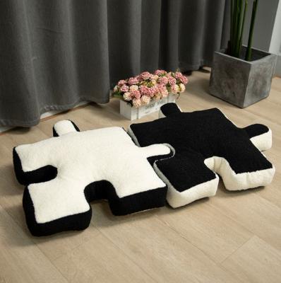 China New Creative Anti-static Lamb Velvet Puzzle Cushion Shaped Pillow Style Single Pillow Futon Cushion Chair Cushion Waist Home Support for sale