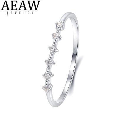 China Round Cut 0.045ctw HPHT Diamond Wedding Matching Band 10k White Gold Lab Solid Color Diamond Band DEF CLASSIC for sale