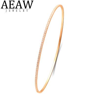 China CLASSIC AEAW 10k Yellow Gold 1.4mm Round Cut 1.68ctw Moissanite Bangles Bracelets For Women Birthday Gift Fashion Jewelry for sale