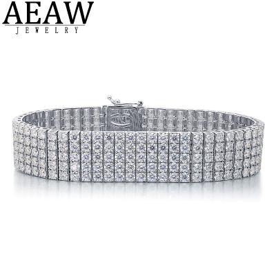 China AEAW CLASSICS Charm 925 Moissanite Hip Hop Wide Wrap Braided Band Women's Multicolor Silver Bracelet Personality Jewelry Gift for sale