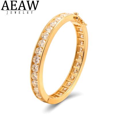 China CLASSIC AEAW Round Cut 9.0ctw 18pcs 10K White Gold 0.5ct 5mm Cover Bangles Bracelets For Women Birthday Gift Fashion Jewelry for sale