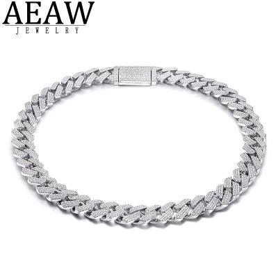 China Hiphop 18 Inch Moissanite Jewelry Crossover Tester Cuban Chain Necklace Moissanite Sterling Silver Moissanite Cuban Chain For Men for sale