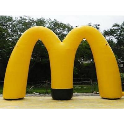 China Oxford Fabric Or PVC Brand Advertising Giant Inflatable Archway Event Display Custom Design Advertise Inflatable Giant Yellow M Shape Arch for sale