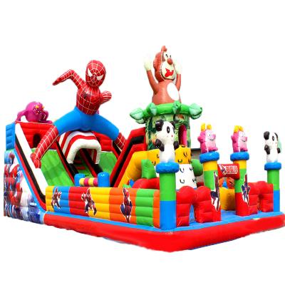 China commercial inflatable bouncy castle slide spiderman/superman combo bouncy bouncer house for kids customized for sale