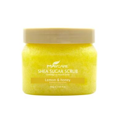 China Wholesale Korea Moisturizer Moisturizer Whitening Hydrate Exfoliating Body Sugar Scrub With Avocado Lemon Coconut Dead Sea Salt Logo for sale