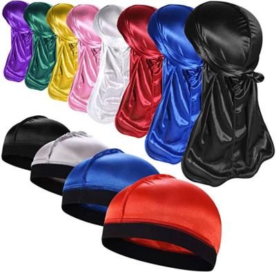 China Wholesale custom designer silk durags unsix satin logo rag for men for sale