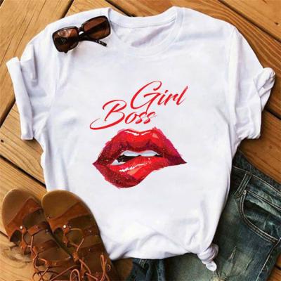 China QUICK DRY Comfortable Cotton Short Sleeve Summer Brand Fashion Print Custom Women T-Shirts for sale