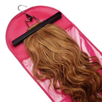 China Hot Selling Custom Logo Gift Foldable Wig Hair Extension Bag With Hanger for sale