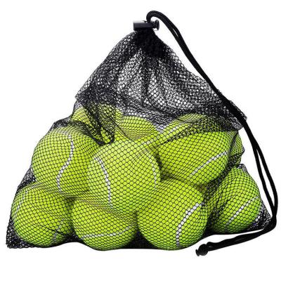 China Sturdy Reusable Nylon Mesh Tennis Ball Bag With Drawstring Closure for sale