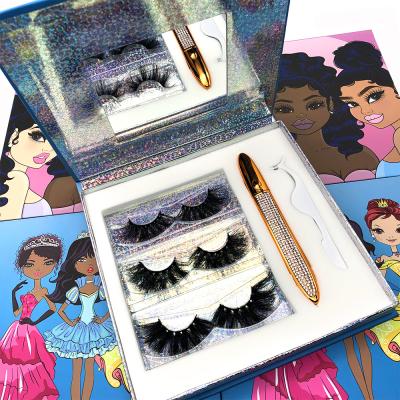 China Long 3D Handmade Custom Made Natural 5D 25MM Mink Eyelashes, Mink Lashes Private Label Lashes Packaging Case Eyelash Factory for sale