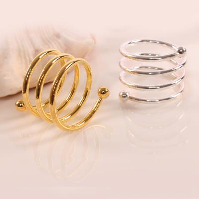 China Stocked Western Restaurant Metal Napkin Ring Circle Wedding Napkin Holder for sale