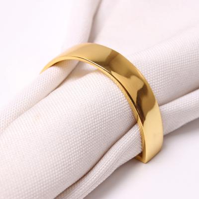 China Restaurant Semicircle Stocked Western Napkin Rings in Royal Gold Napkin Rings for All Occasions Napkin Ring Ideas Gift for Loved Ones for sale