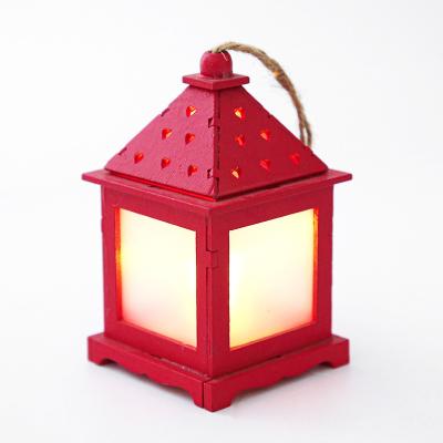 China Festival Decoration Home Christmas Lantern Wooden LED Christmas Lights Christmas Tree Window Hanging Pieces for sale