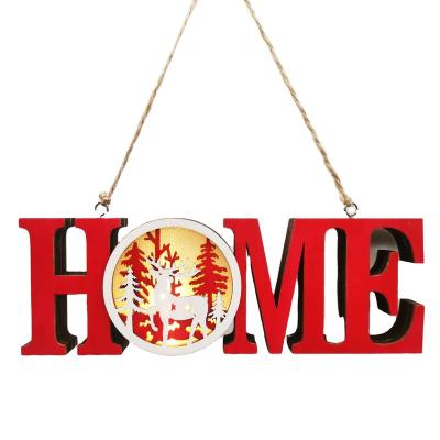 China Christmas Decoration 2022 Hot Sale Christmas Wooden Letters Hanging Crafts Ornaments Door Wall for sale