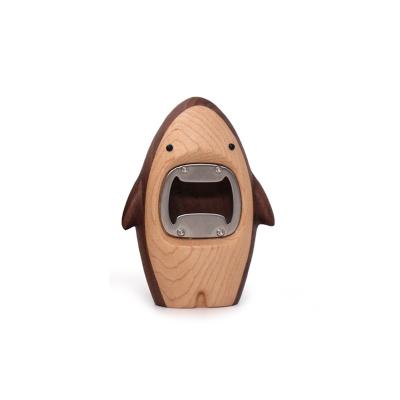 China Viable New Arrival Wooden Beer Bottle Opener Shark Wine Opener Creative Solid Wood for sale