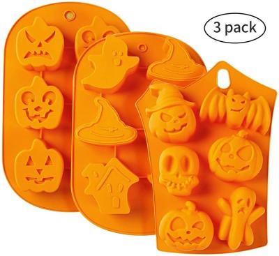 China 2021 Viable Silicone Hot Cake Microwave Oven Ghost Pumpkin Halloween Sales Molds Baking Tools for sale