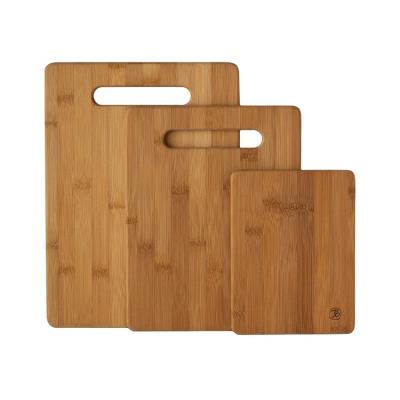 China Sustainable Customized Premium Bamboo Cutting Board Eco - Friendly Set Wooden Choppers for sale