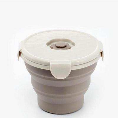 China Food Grade Sustainable Silicone Collapsible Kitchen Bowl With Lid For Surface Rising for sale